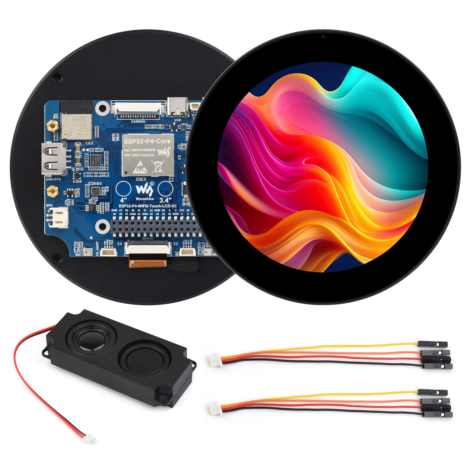 Esp32 P4 - ESP32-P4 3.4/4 インチラウンドタッチディスプレイ開発ボード、800×800/720×720 解像度、光学ボンディング強化ガラス
