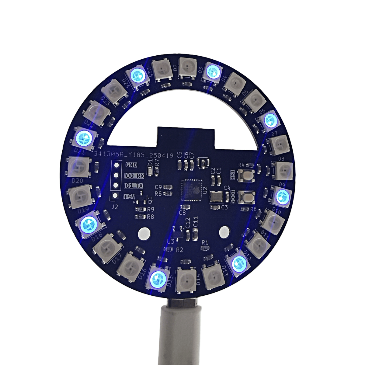 WLED ESP32-C3 開発ボード円形カラフルなライト  - Esp32 C3 のレビューと価格