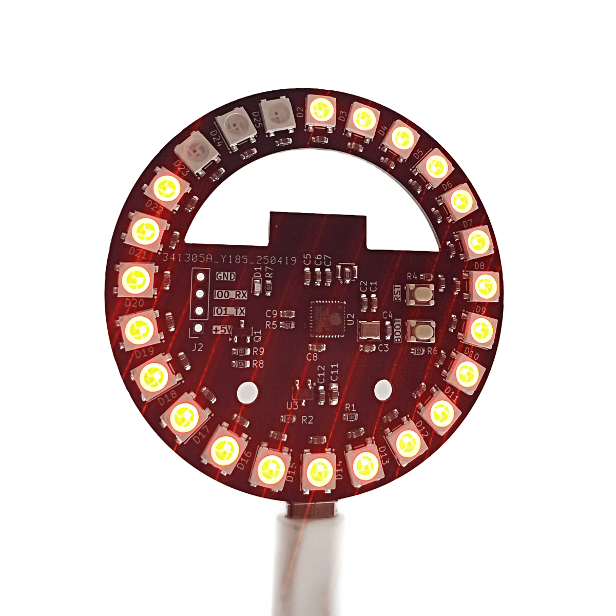 WLED ESP32-C3 開発ボード円形カラフルなライト  - Esp32 C3 のレビューと価格